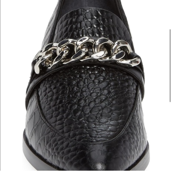 Tony Bianco Molly croc embossed chain loafers - Picture 1 of 13